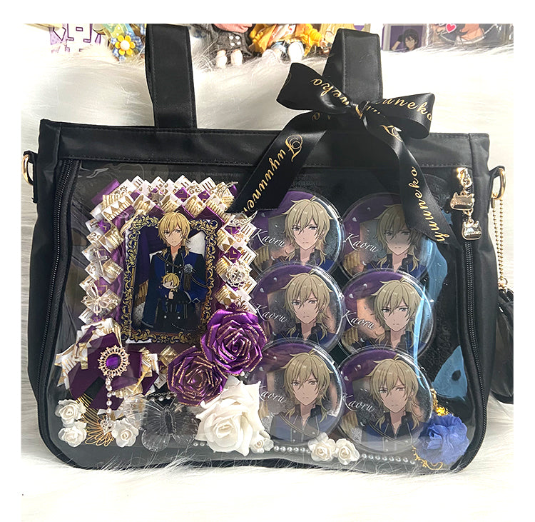 【予約】浮遊猫 「ネコ」両面痛バッグ 缶バッジバッグ付き
