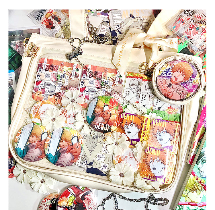 【予約】浮遊猫 「ネコ」両面痛バッグ 缶バッジバッグ付き