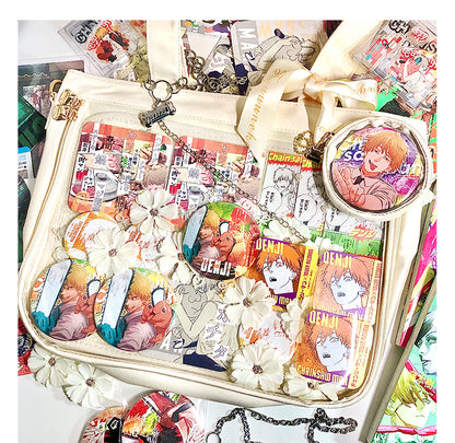 【予約】浮遊猫 「ネコ」両面痛バッグ 缶バッジバッグ付き
