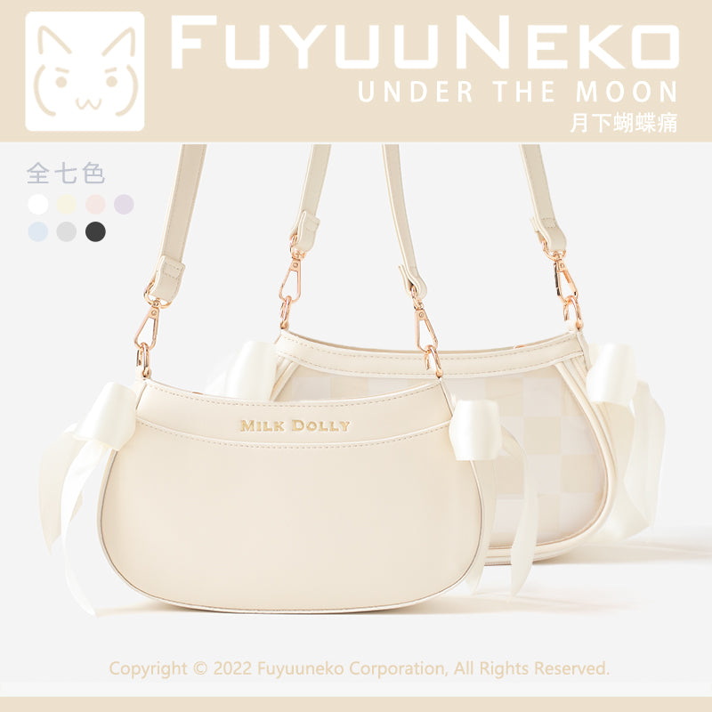 【予約】浮遊猫 「月下の蝶」痛バッグ レザー 缶バッジポーチ付き