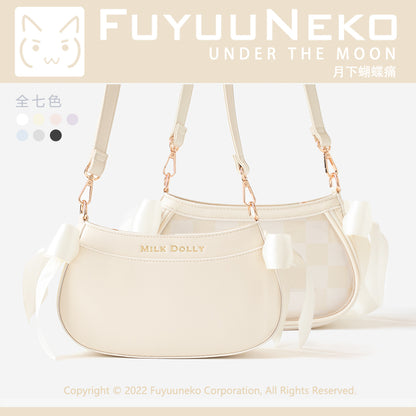 【予約】浮遊猫 「月下の蝶」痛バッグ レザー 缶バッジポーチ付き