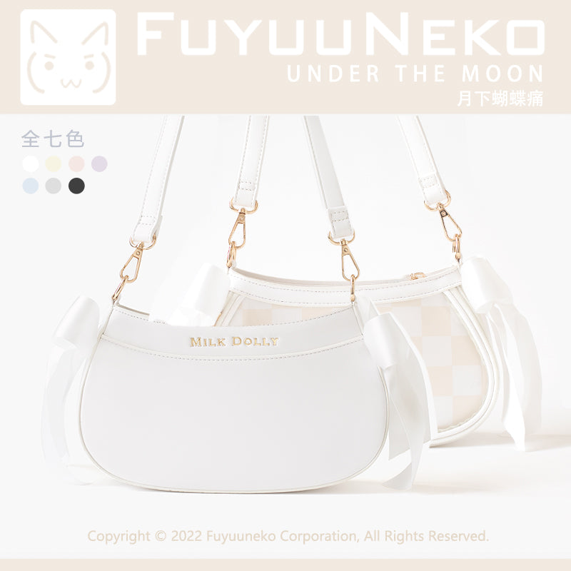 【予約】浮遊猫 「月下の蝶」痛バッグ レザー 缶バッジポーチ付き