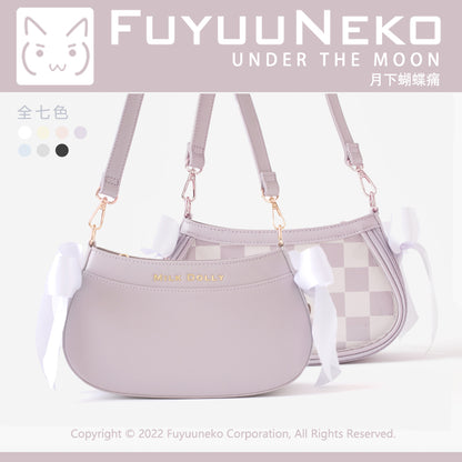 【予約】浮遊猫 「月下の蝶」痛バッグ レザー 缶バッジポーチ付き