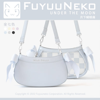 【予約】浮遊猫 「月下の蝶」痛バッグ レザー 缶バッジポーチ付き