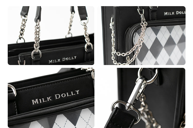 【予約】浮遊猫 「チェック柄」痛バッグ 2wayトート レザー