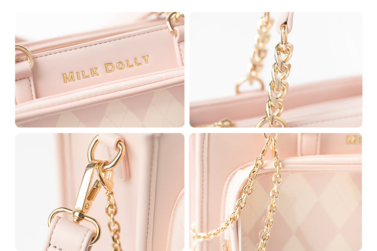 【予約】浮遊猫 「チェック柄」痛バッグ 2wayトート レザー