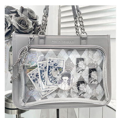 【予約】浮遊猫 「チェック柄」痛バッグ 2wayトート レザー