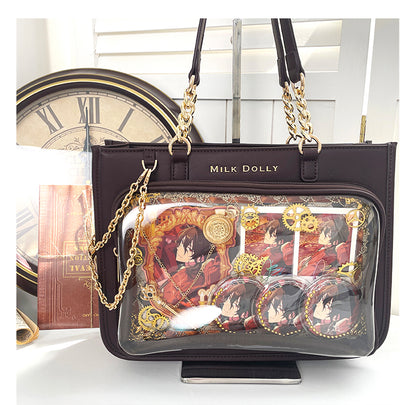 【予約】浮遊猫 「チェック柄」痛バッグ 2wayトート レザー