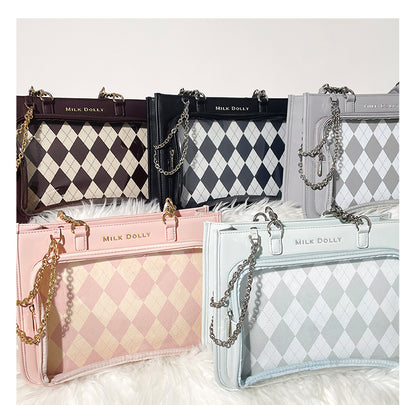 【予約】浮遊猫 「チェック柄」痛バッグ 2wayトート レザー