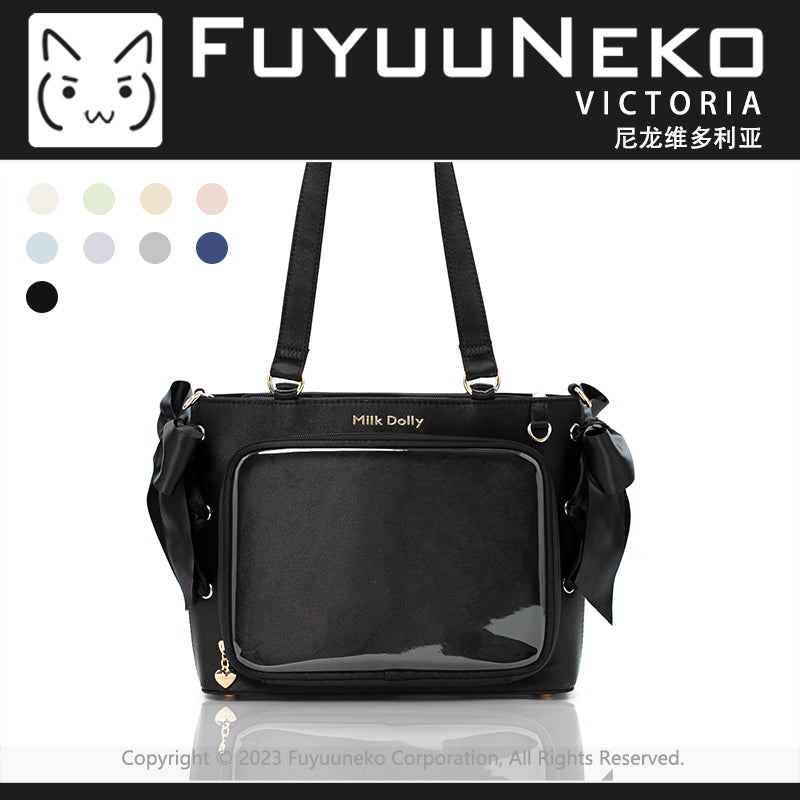 【予約】浮遊猫 「ヴィクトリア」痛バッグ 2wayトート サテン