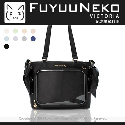 【予約】浮遊猫 「ヴィクトリア」痛バッグ 2wayトート サテン