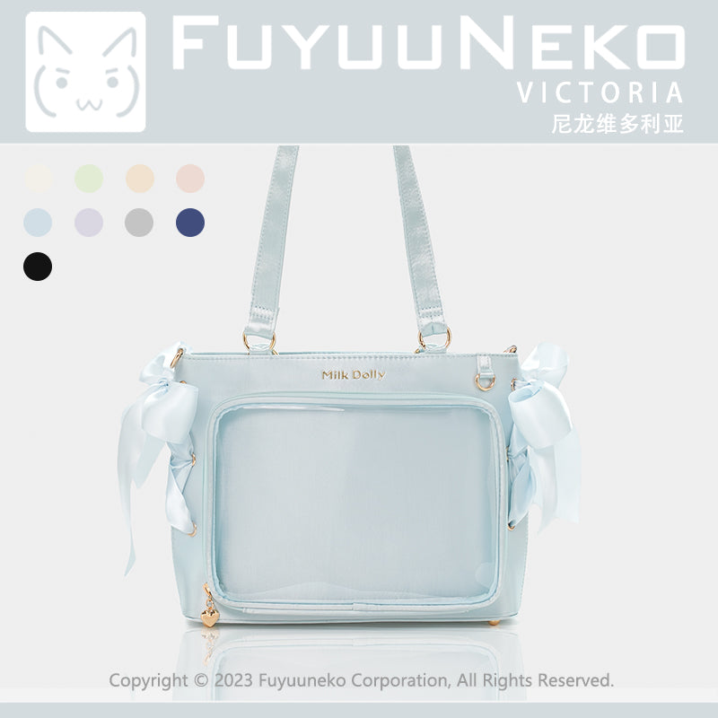 【予約】浮遊猫 「ヴィクトリア」痛バッグ 2wayトート サテン