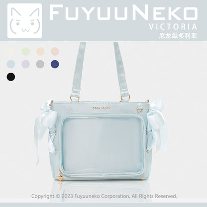 【予約】浮遊猫 「ヴィクトリア」痛バッグ 2wayトート サテン