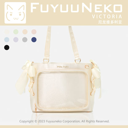 【予約】浮遊猫 「ヴィクトリア」痛バッグ 2wayトート サテン
