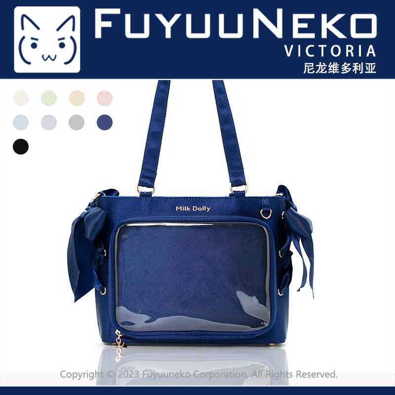 【予約】浮遊猫 「ヴィクトリア」痛バッグ 2wayトート サテン