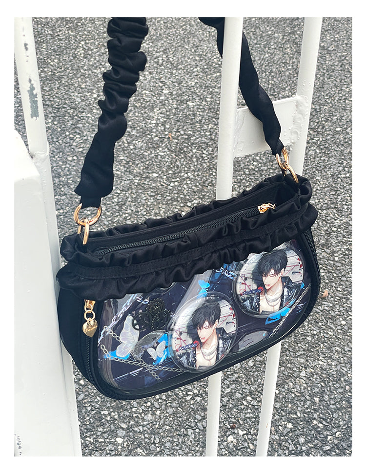 【予約】浮遊猫 「月下の花束」痛バッグ 缶バッジカバー付き