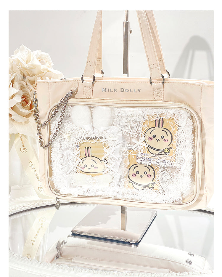 【予約】浮遊猫 「チェック柄」痛バッグ 2wayトート サテン