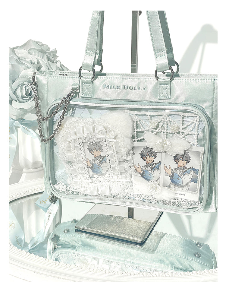 【予約】浮遊猫 「チェック柄」痛バッグ 2wayトート サテン