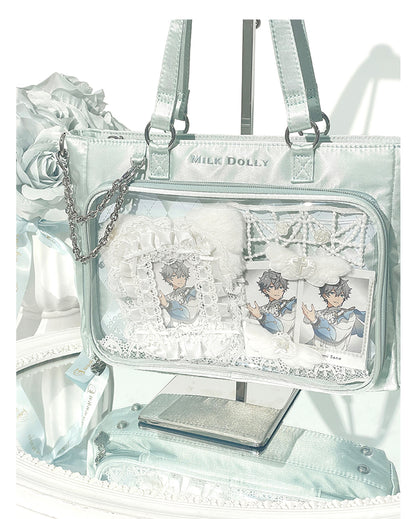 【予約】浮遊猫 「チェック柄」痛バッグ 2wayトート サテン