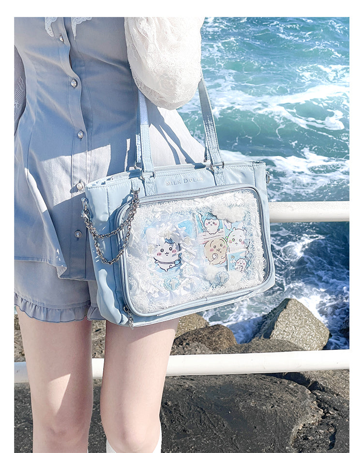 【予約】浮遊猫 「チェック柄」痛バッグ 2wayトート サテン