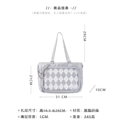 【予約】浮遊猫 「チェック柄」痛バッグ 2wayトート サテン