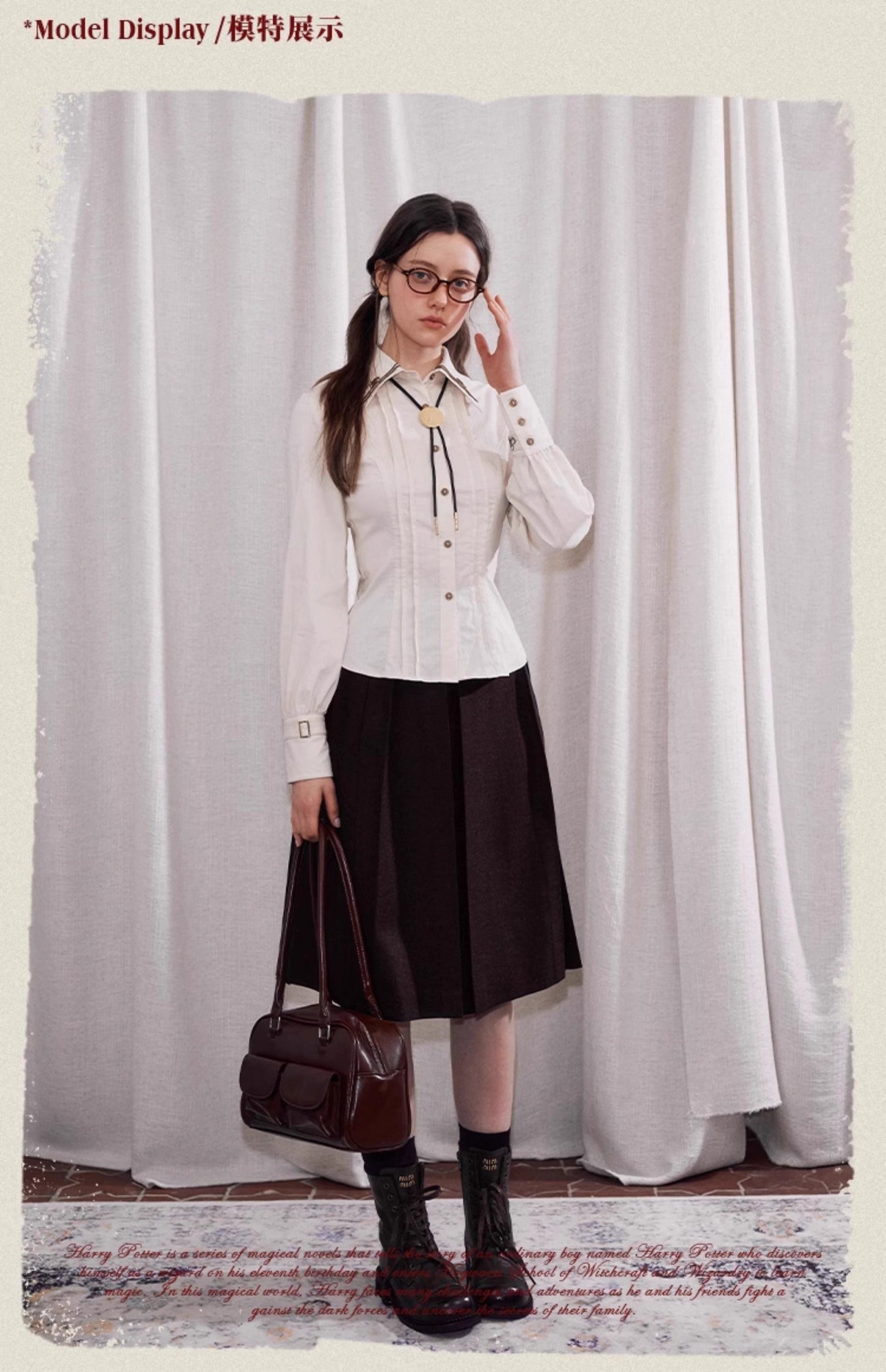 【予約】梗豆物語 ハリー・ポッター コラボ ストライプシャツ 長袖