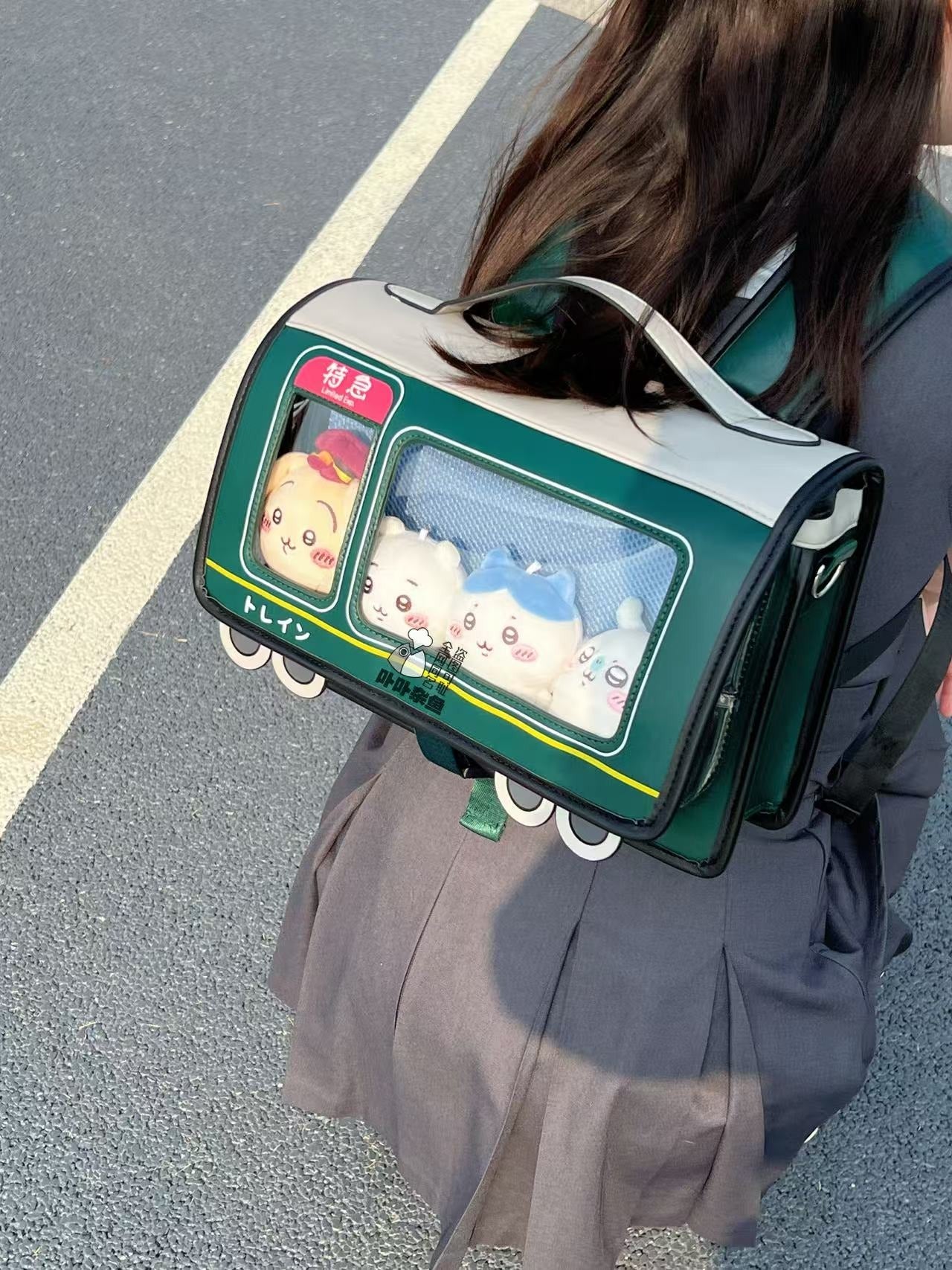 【予約】卟卟雑魚 電車風 痛バッグ ぬいバッグ 推し活