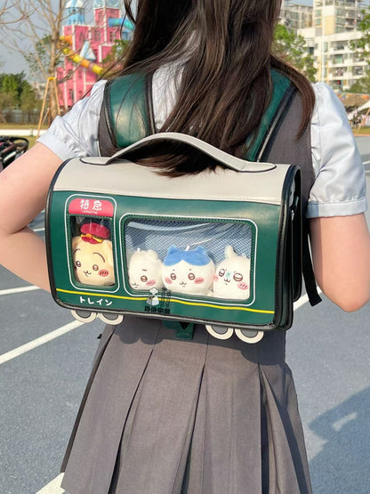 【予約】卟卟雑魚 電車風 痛バッグ ぬいバッグ 推し活