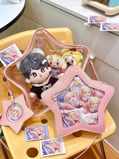 【予約】morning glory キュートスター 星型痛バッグ 透明ぬいバッグ 全11色（缶バッジケース付き）