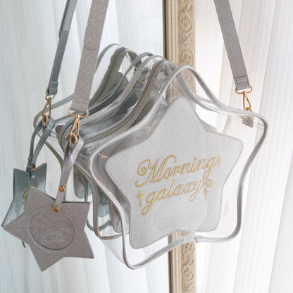 【予約】morning glory キュートスター 星型痛バッグ 透明ぬいバッグ 全11色（缶バッジケース付き）