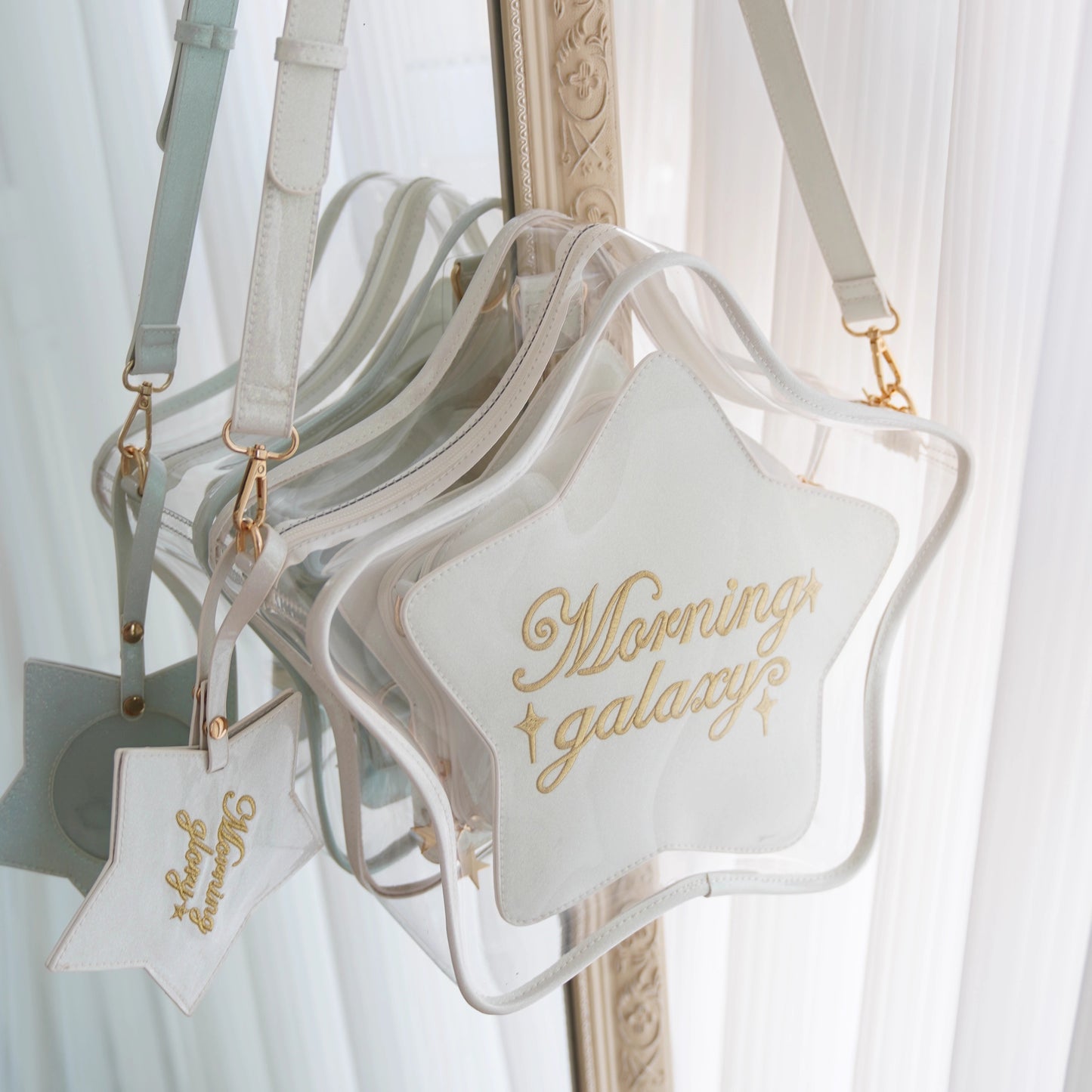【予約】morning glory キュートスター 星型痛バッグ 透明ぬいバッグ 全11色（缶バッジケース付き）
