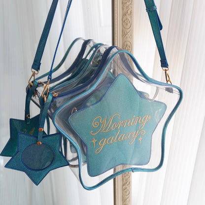 【予約】morning glory キュートスター 星型痛バッグ 透明ぬいバッグ 全11色（缶バッジケース付き）