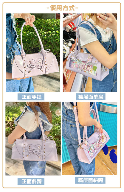 【予約】morning glory バゲットバッグ レトロ PU痛バッグ 全9色