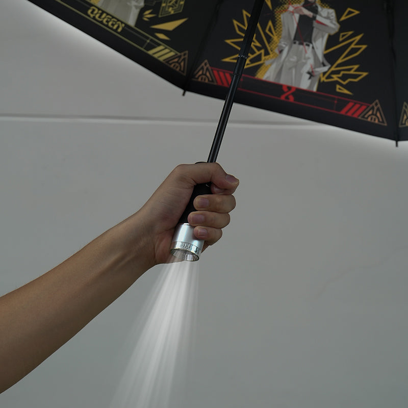 【予約】幸運石 TO BE HERO Xコラボ ブラックレコード自動傘 懐中電灯付き