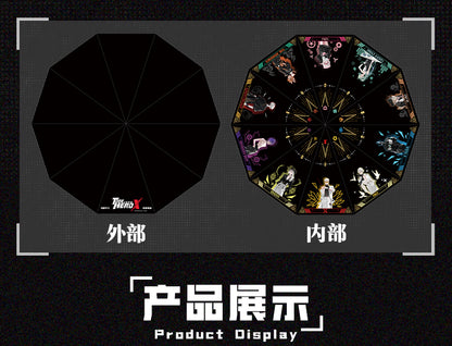 【予約】幸運石 TO BE HERO Xコラボ ブラックレコード自動傘 懐中電灯付き