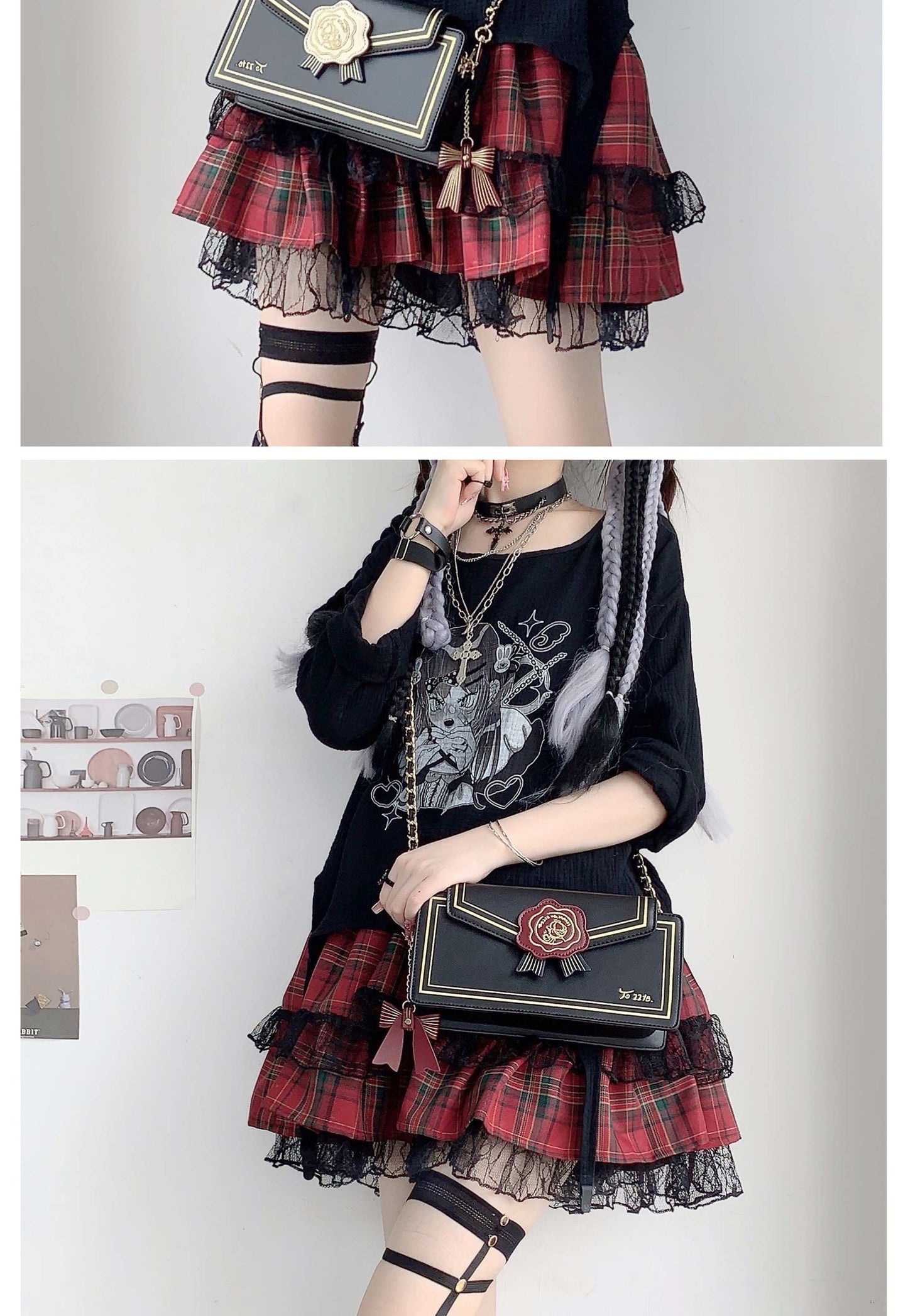 【予約】morning glory エレガントチェーン 薔薇のレター 封筒型痛バッグ