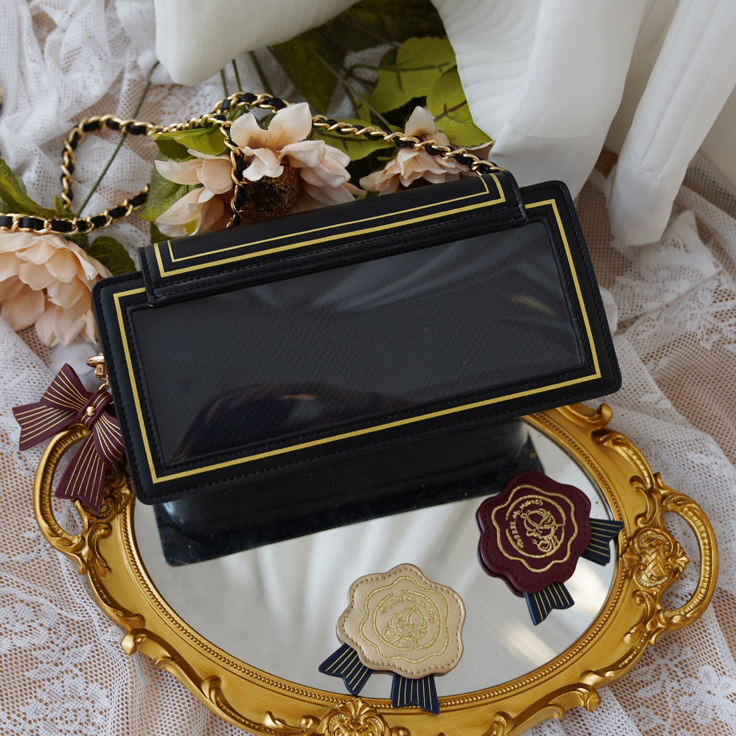 【予約】morning glory エレガントチェーン 薔薇のレター 封筒型痛バッグ