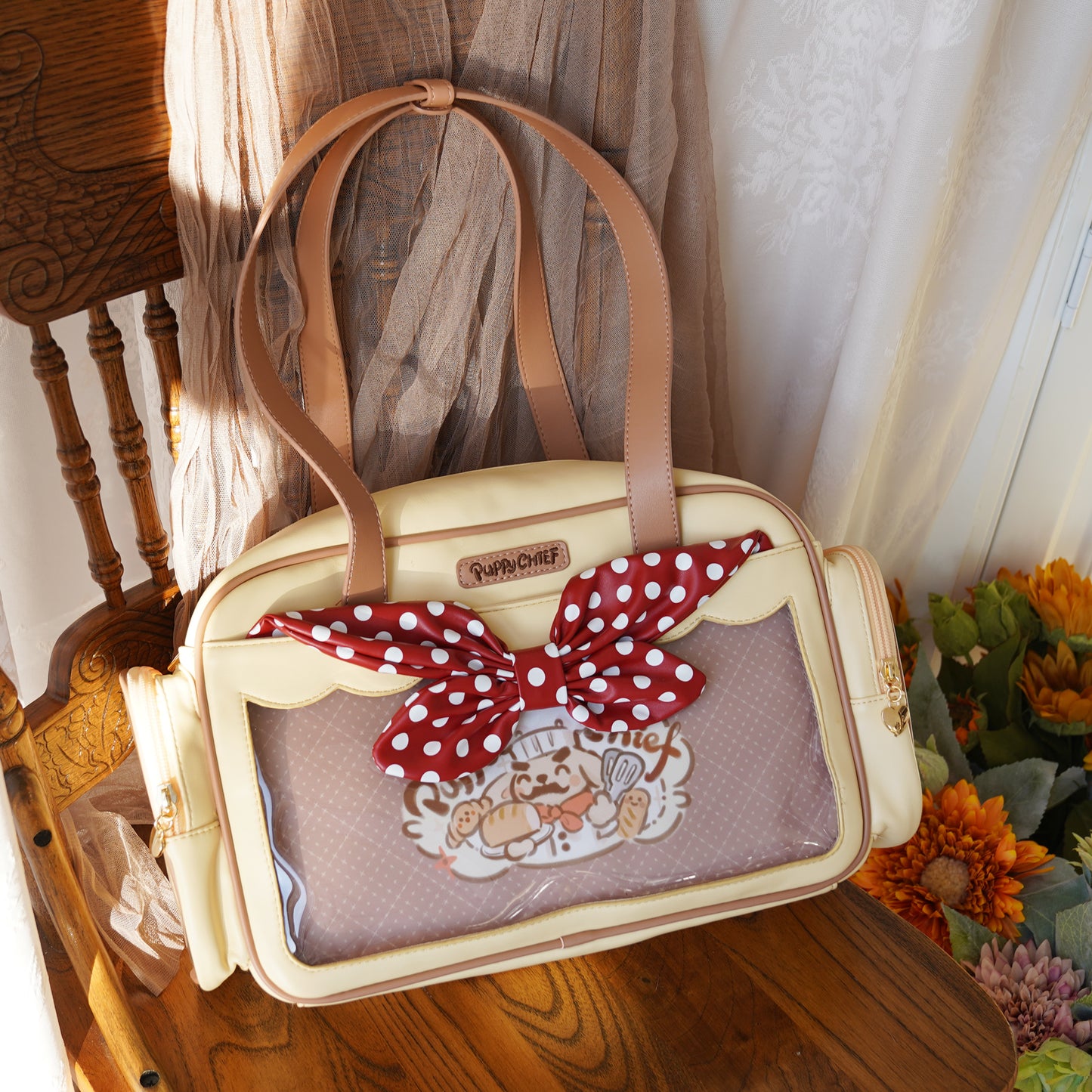 【予約】morning glory かわいい料理名人ワンコ トート痛バッグ ぬいバッグ