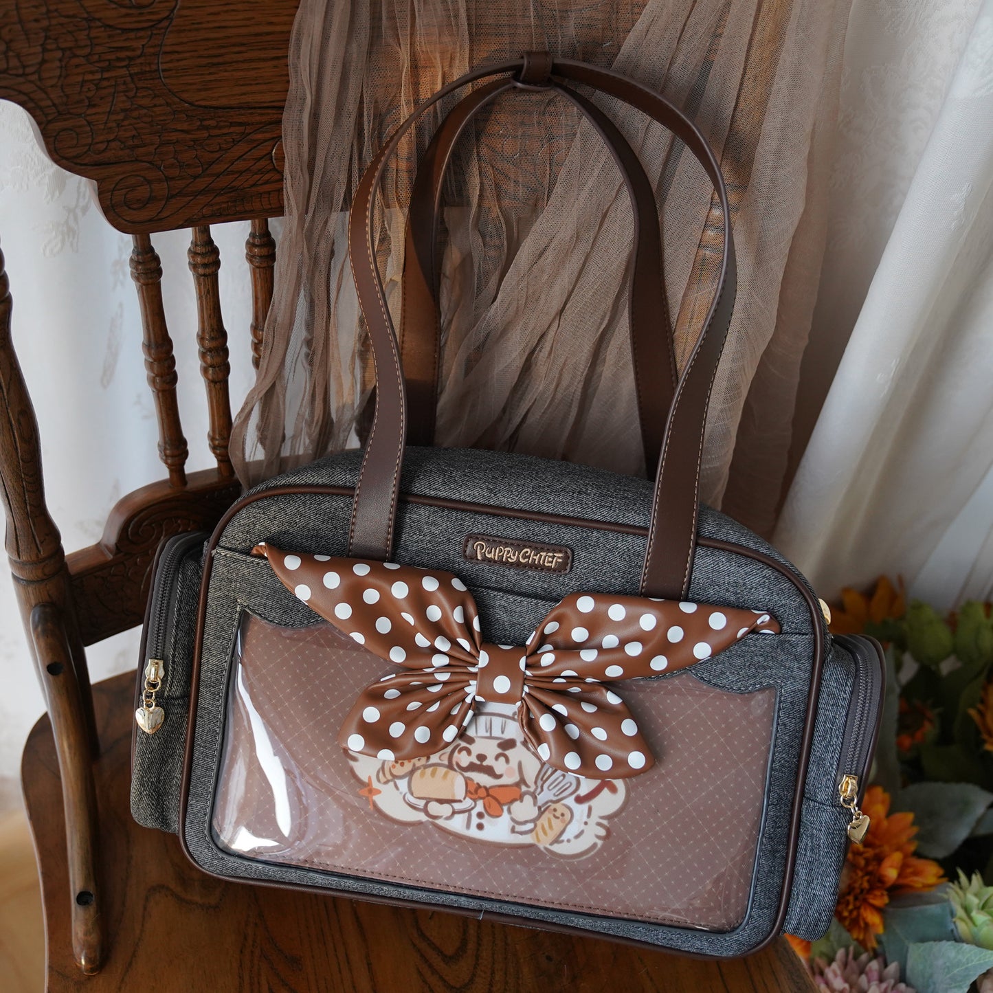 【予約】morning glory かわいい料理名人ワンコ トート痛バッグ ぬいバッグ