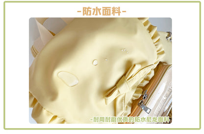 【予約】morning glory うさみみ 可愛い 大容量 リュック痛バッグ（缶バッジケース付き）