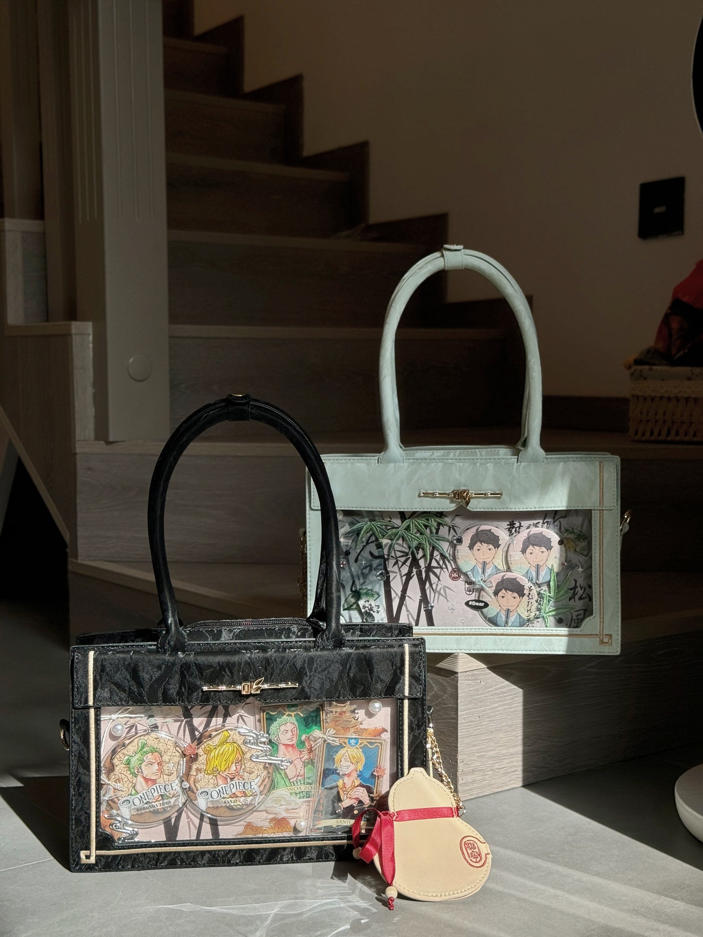 【予約】morning glory 雲闲 中華風 トート痛バッグ（缶バッジケース付き）