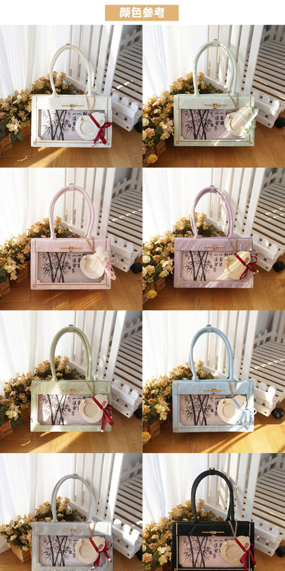 【予約】morning glory 雲闲 中華風 トート痛バッグ（缶バッジケース付き）