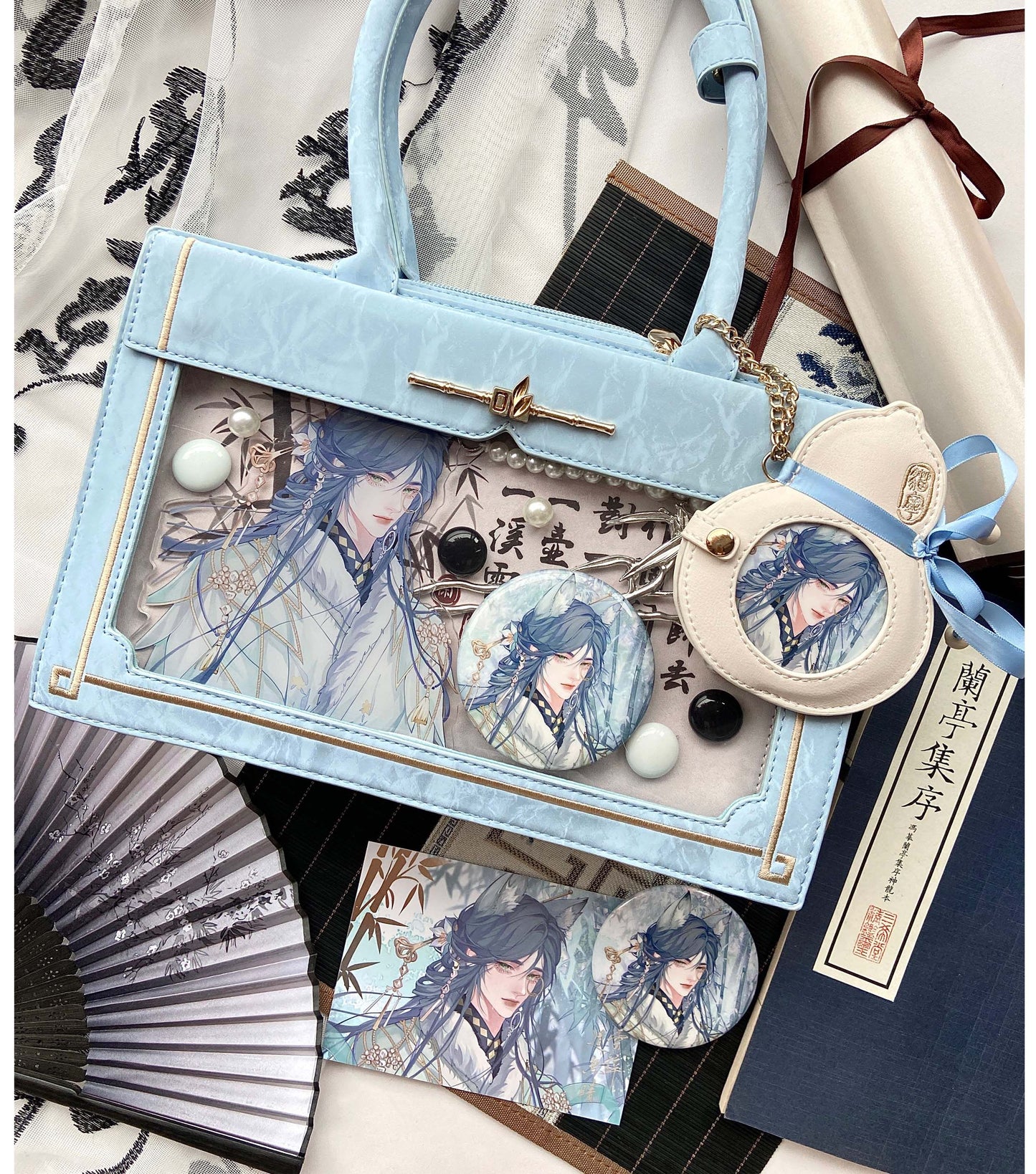 【予約】morning glory 雲闲 中華風 トート痛バッグ（缶バッジケース付き）