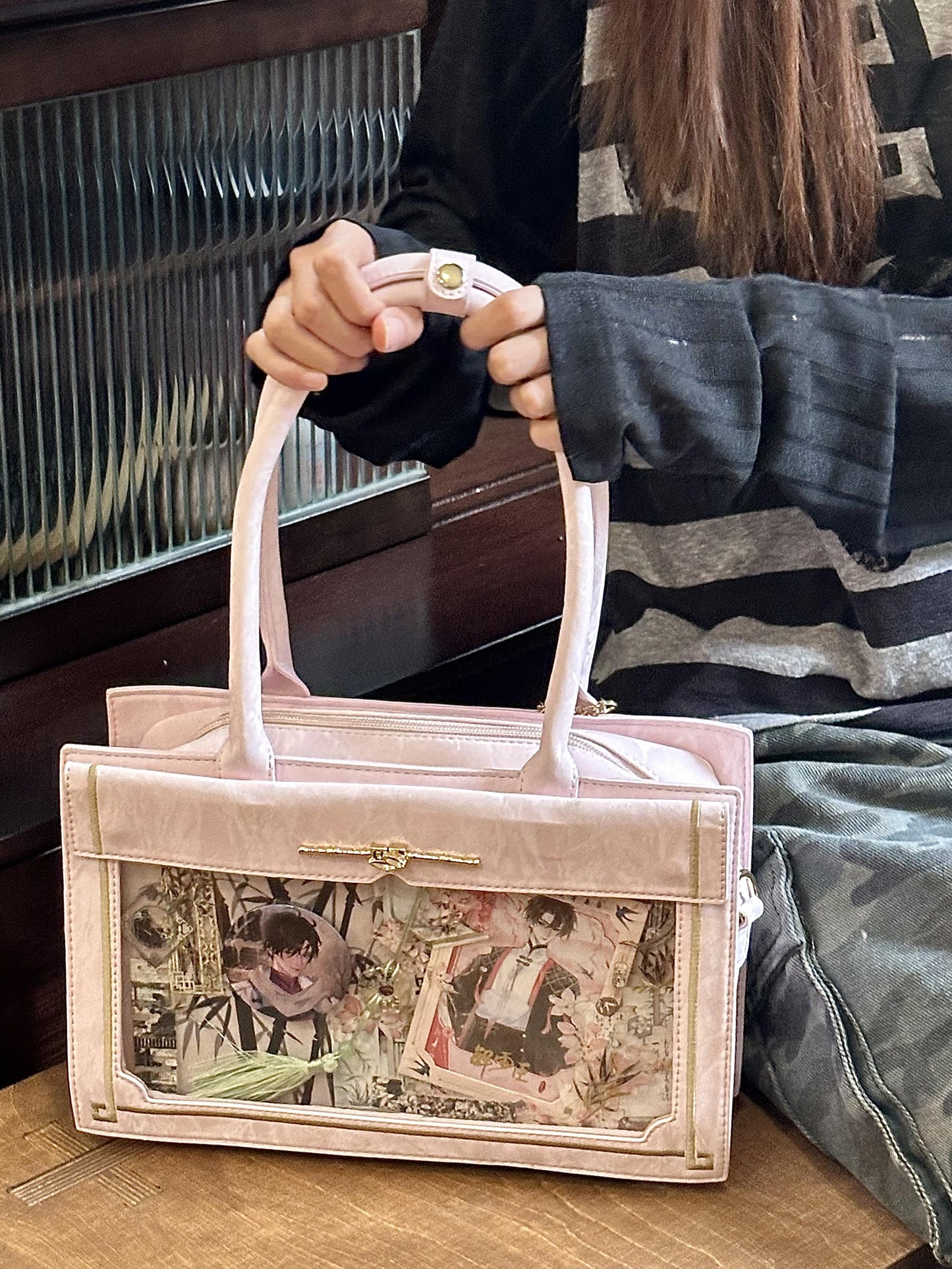 【予約】morning glory 雲闲 中華風 トート痛バッグ（缶バッジケース付き）