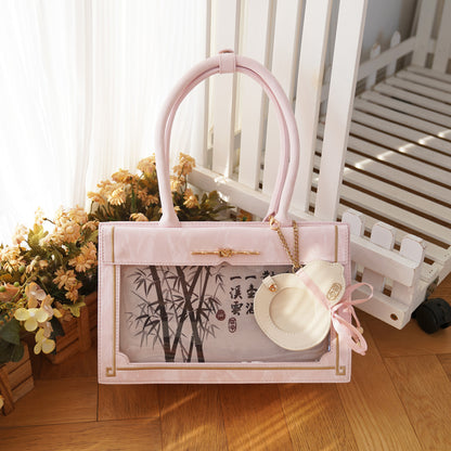 【予約】morning glory 雲闲 中華風 トート痛バッグ（缶バッジケース付き）