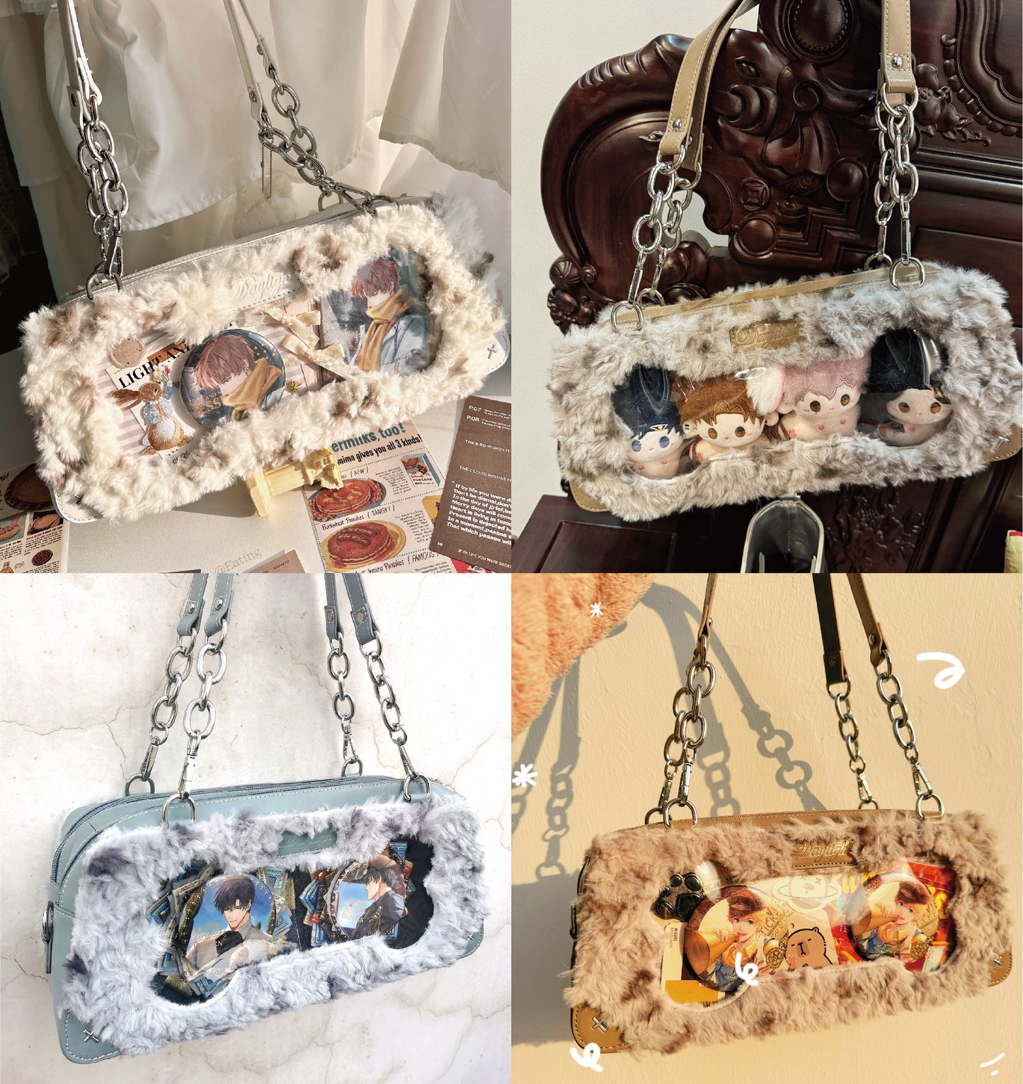 【予約】Daylight ワンワン雪餅 もふもふ痛バッグ カードケース付き