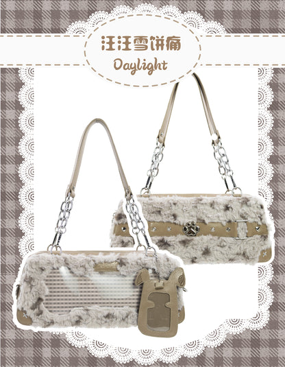 【予約】Daylight ワンワン雪餅 もふもふ痛バッグ カードケース付き