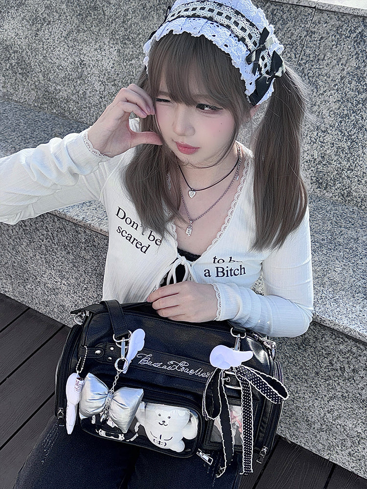 【予約】暴躁小梅 小春町 痛バッグ ボストンバッグ ぬいぐるみ収納可