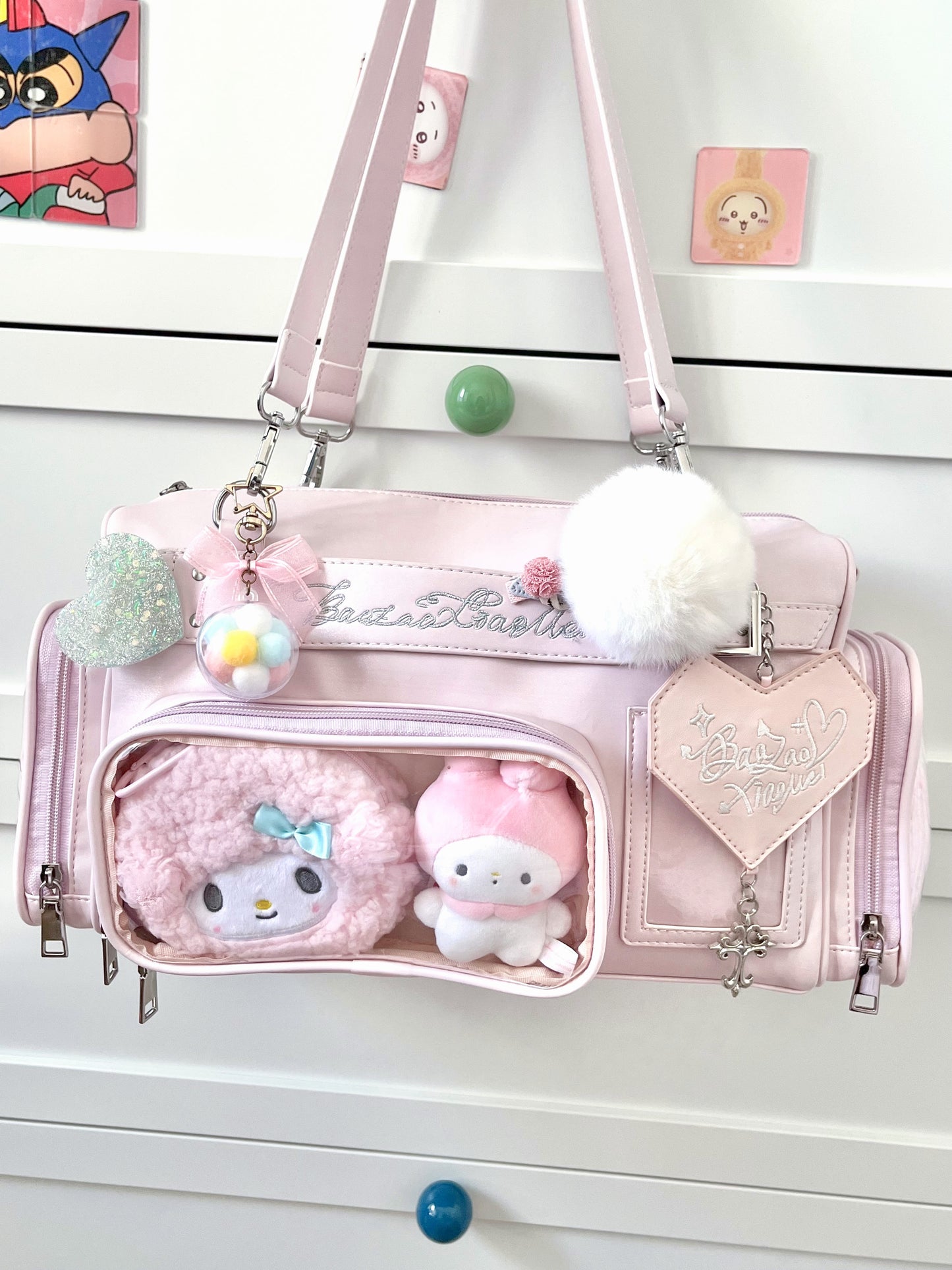 【予約】暴躁小梅 小春町 痛バッグ ボストンバッグ ぬいぐるみ収納可