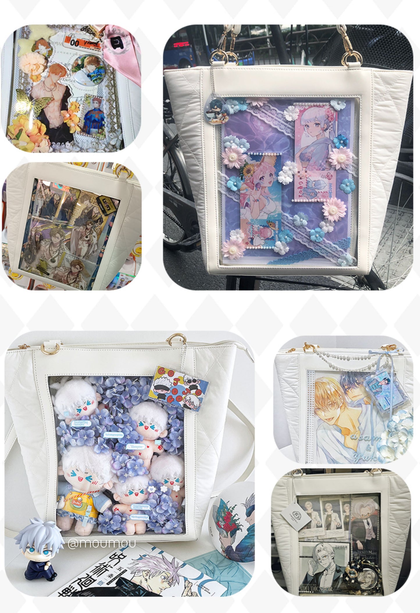 【予約】電波博物館 ダイヤ格子B 大容量トート痛バッグ A4ファイル縦向収納可